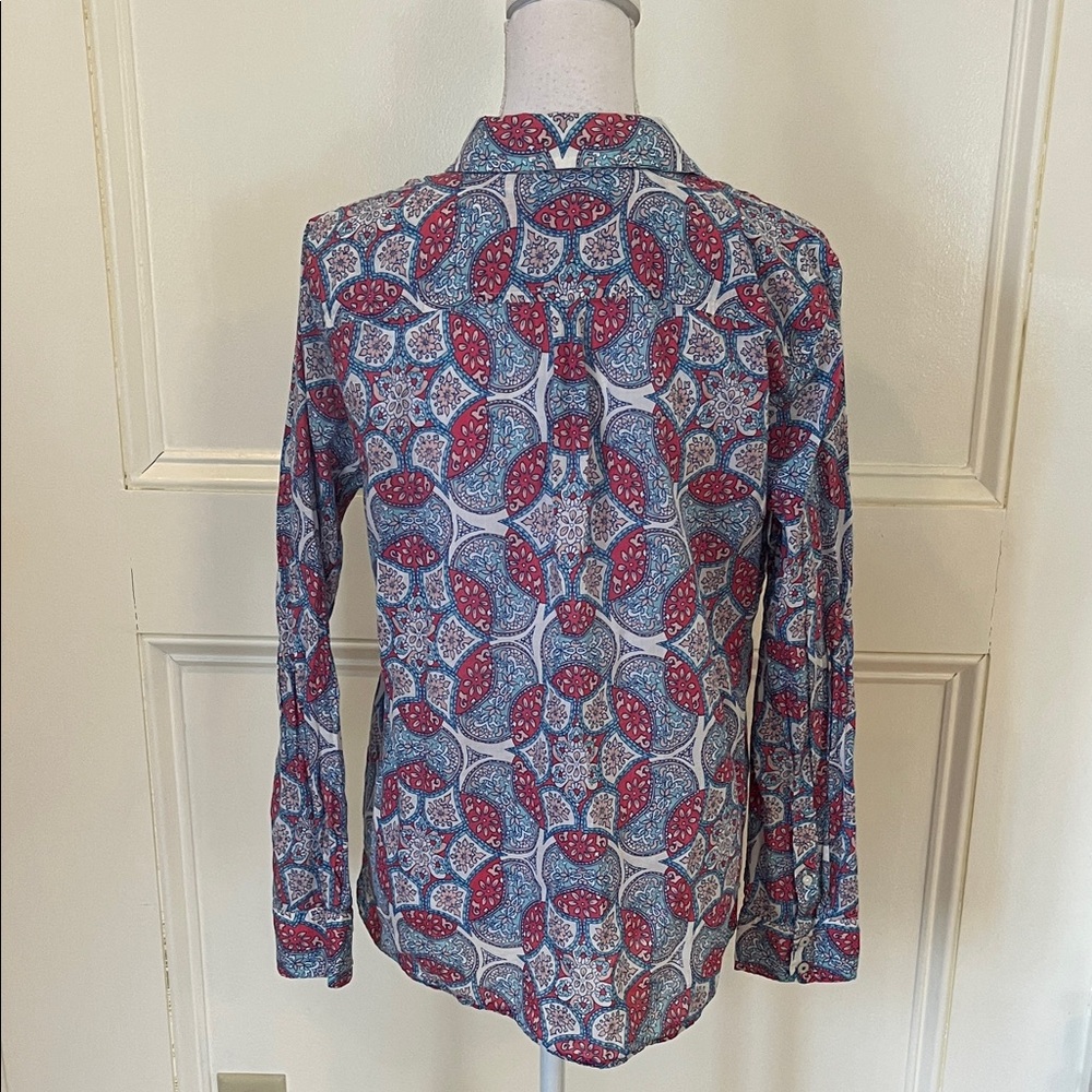 Talbots Multicolor Patterned Button-Down Shirt - image 7